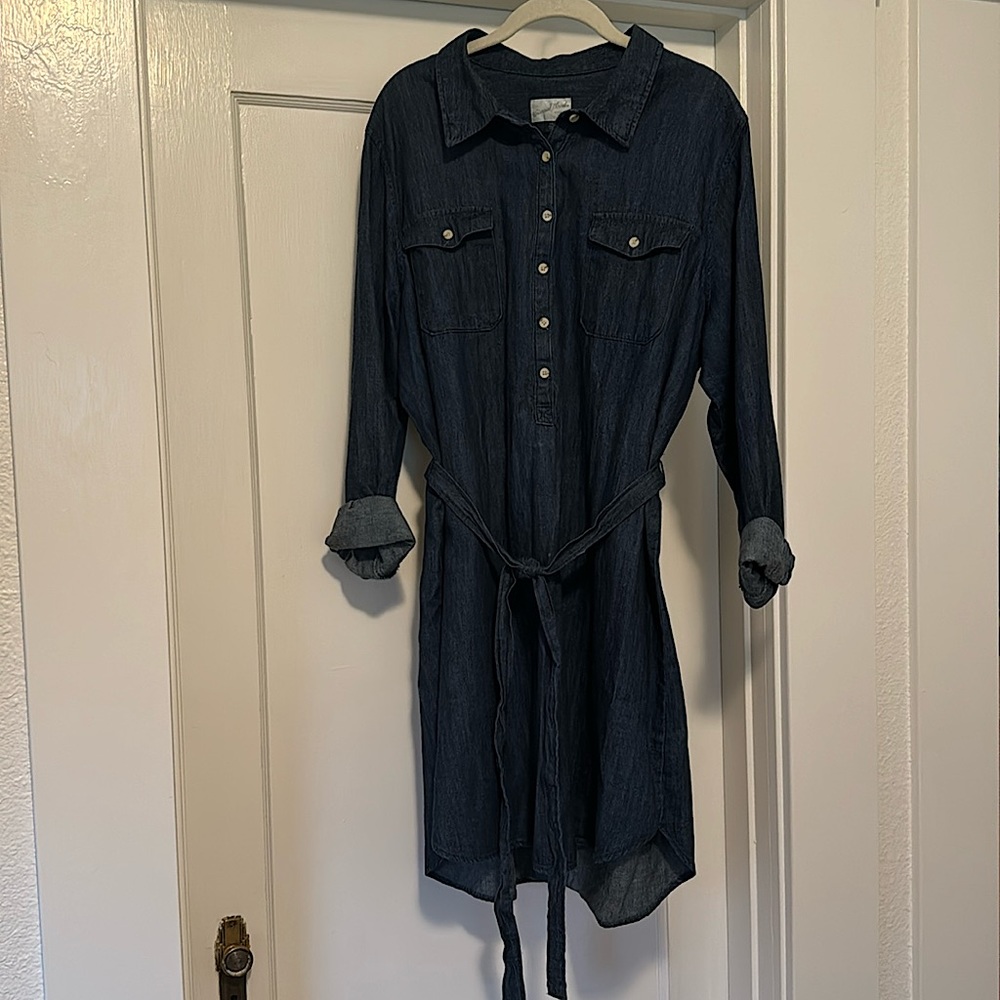 casual jean knee length dress XXL